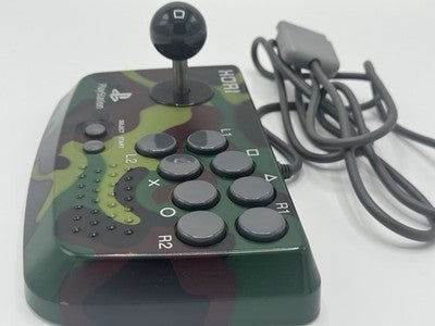 PS1 HORI COMPACT JOY STICK Fighting Controller Camouflage Playstation SLPH 00107