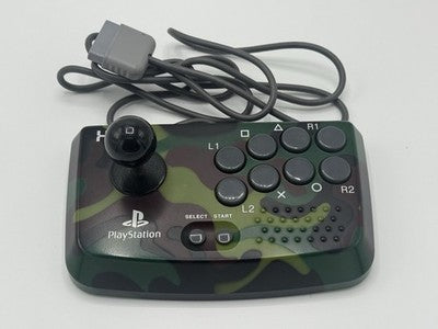 PS1 HORI COMPACT JOY STICK Fighting Controller Camouflage Playstation SLPH 00107